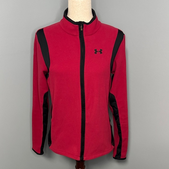 Under Armour Jackets & Blazers - Under Armour Women's Red Fleece Jacket Sz M